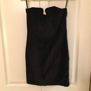 Black Velvet Strapless Mini Dress